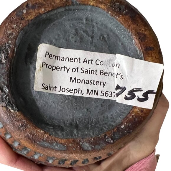 Vintage Monastery Art Collection Handcrafted Pitcher With Floral Pattern - Picture 3 of 9